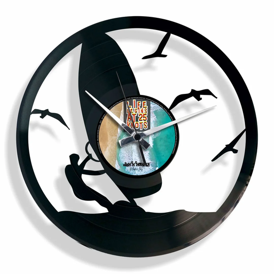 Wind Windsurfing Vinyl 30cm Silent Wall Clock