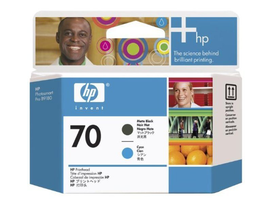 HP 70 Cyan & Matte Black Original DesignJet Printhead For use with - Designjet Z3200 & Z3100 - C9404A