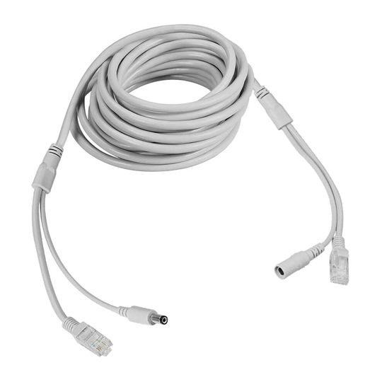 sourcingmap 5M/16ft Cat5e Ethernet Cable Network LAN/Power Extension Cord for CCTV Security Cameras