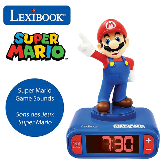 Lexibook Super Mario Childrens Clock With Night Light