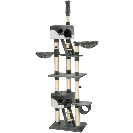 Tectake Cat Tree Scratching Post Hansi - Grey/White