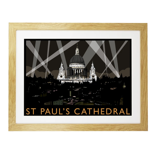 St Pauls Cathedral Night by Richard O'Neil - Graphic Art Print on Paper
