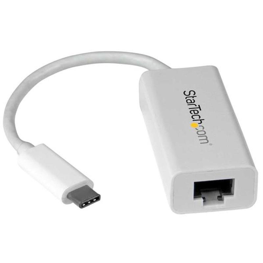 StarTech.com USB C to Gigabit Ethernet Adapter - White - USB C to RJ45 Adapter