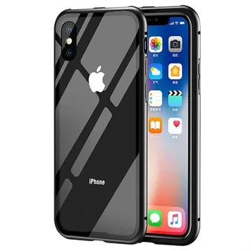 iPhone X Magnetic Case with Tempered Glass Back (Open Box - Excellent) - Black