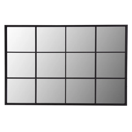 Charles Bentley Large Industrial Window Mirror - Black