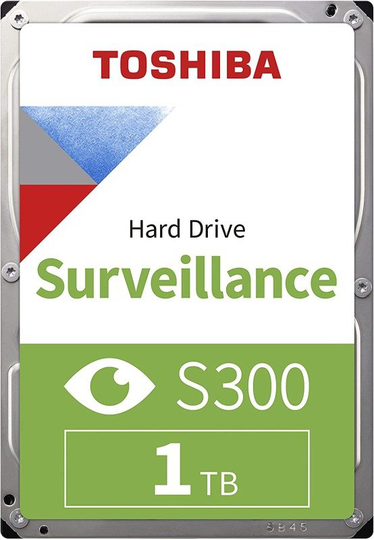Toshiba 1TB S300 Surveillance 3.5" SATA Internal Hard Drive 64MB Cache 180TB/Year workload (CMR)