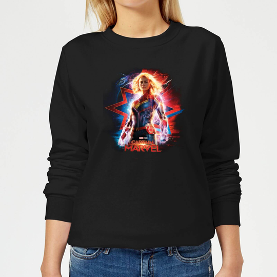 Captain Marvel Poster Women's Sweatshirt - Black - L - Black