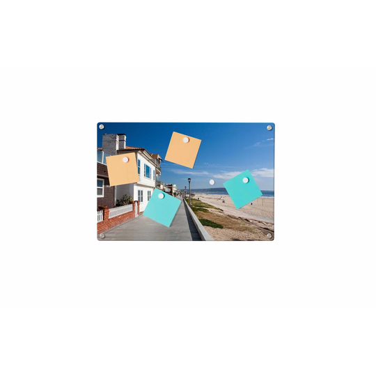 Beach Promenade Magnetic Wall Mounted Photo Memo Board