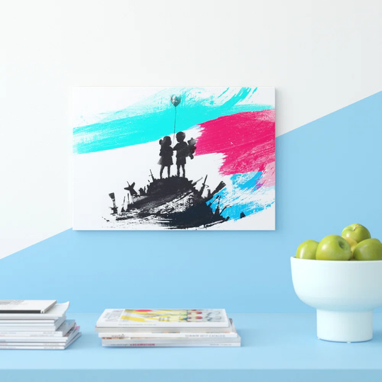 'Banksy Art Balloon Graffiti' Graphic Art Print Poster