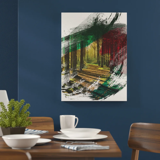 'Sunlight Forest Woodland Landscape' Graphic Art Print Poster