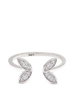 Say It With Diamonds Winged Adjustable Ladies Ring, Silver, Women