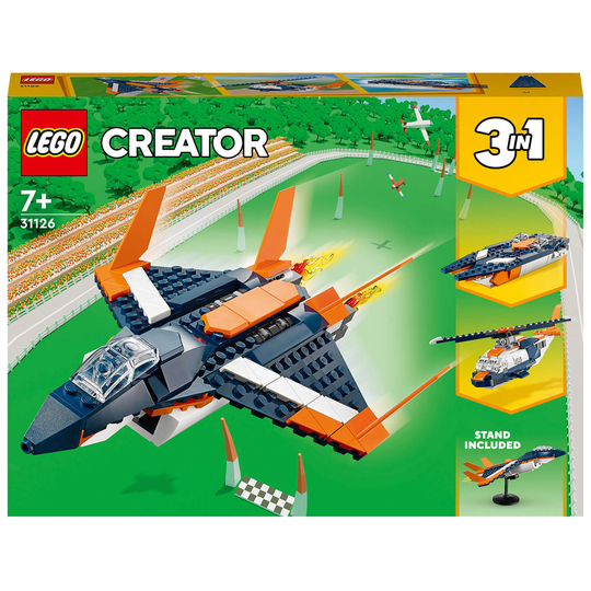 LEGO Creator: 3 in 1 Supersonic Jet, Helicopter & Boat Toy (31126)