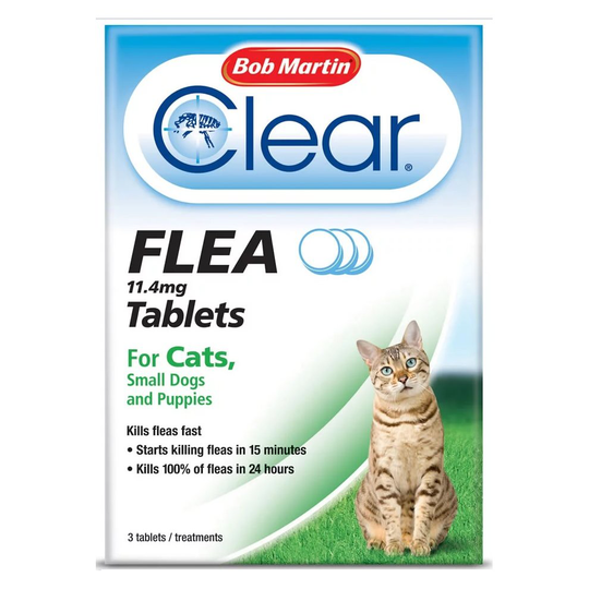 (Cats Under 11kg) Bob Martin Clear Cat & Dog Flea Tablets