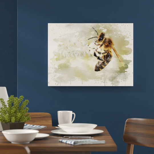 'Bumble Bee Collecting Pollen' Graphic Art Print Poster