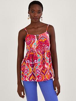 Monsoon Ikat Paisley Print Cut Out Cami
