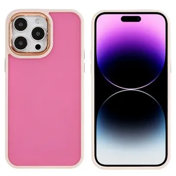 Plated Yarn iPhone 14 Pro Matte Hybrid Case - Pink