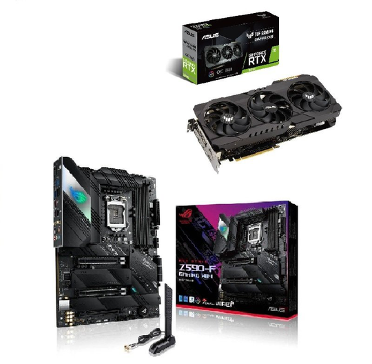 ASUS RTX 3090 24GB TUF GAMING OC Graphics Card + ROG STRIX Z590-F GAMING WIFI ATX Motherboard Bundle