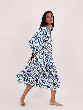 Monsoon Geo Print Kaftan Dress