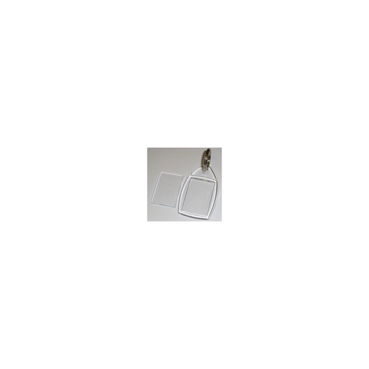 200 Blank Acrylic Clear Plastic Keyrings 24mm x 35mm Insert P5