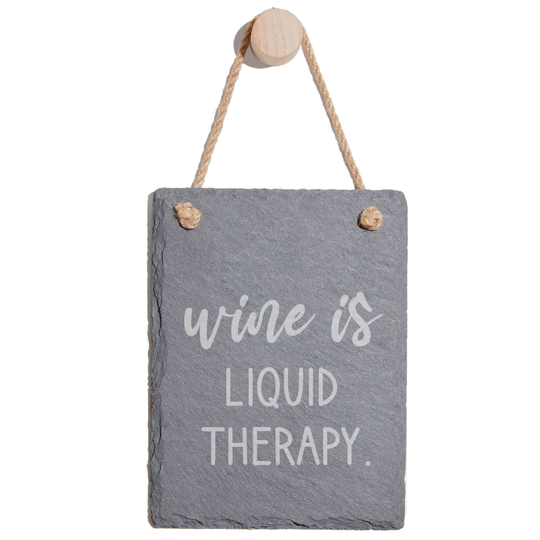 Wine Is Liquid Therapy Engraved Slate Memo Board - Portrait