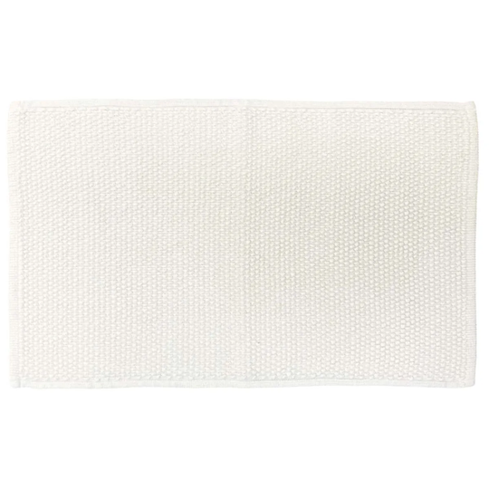 The Linen Yard Loft Woven Cotton Anti-slip Bath Mat White
