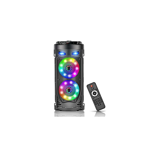 Portable Bluetooth Speaker, 30W Wireless Speaker with Double 4 Full range Stereo Sound, Mixed Color LED Lights, Remote, Supports EQ, TWS, USB, TF, A