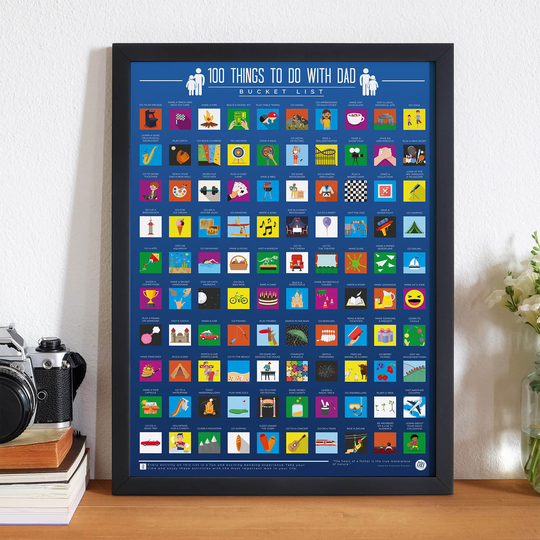100 Things To Do with Dad Scratch Off Bucket List Poster