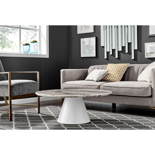 Furniture Box Palma White Marble Coffee Table
