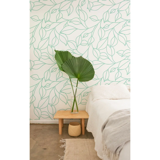 Alessandro Outlined Leaf Lineleaves. Wallpaper