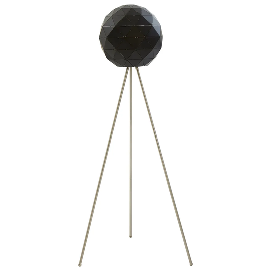 Premier Housewares Mateo Geometric Floor Lamp with Steel Base - Black