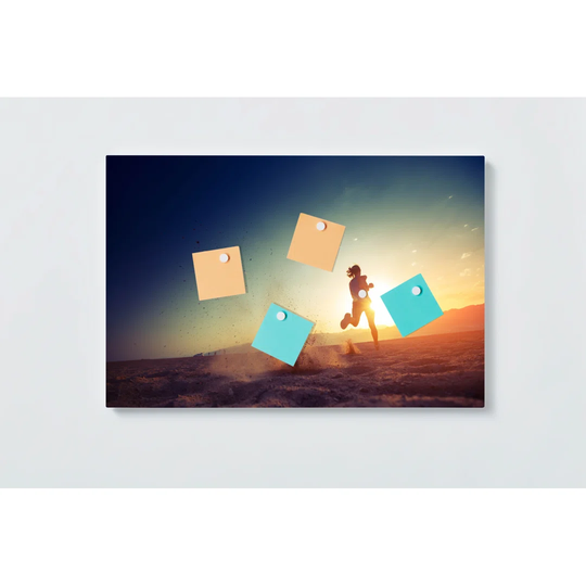 Jogging Motif Magnetic Wall Mounted Cork Board