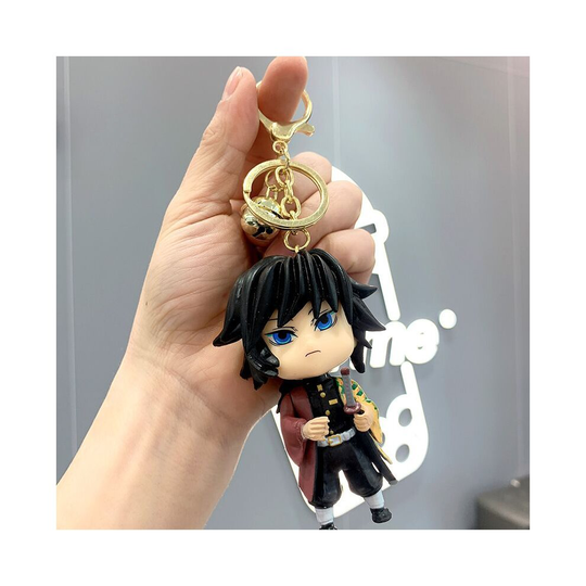 (Giyuu) Japan Anime Demon Slayer Keychain with Figure Pendant Key Ring Party Gifts