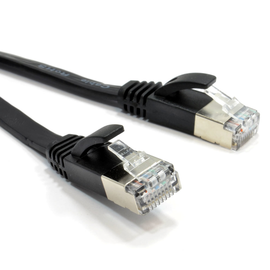 kenable FLAT CAT6A S STP Shielded 500MHz Ethernet LAN Cable RJ45 4m BLACK