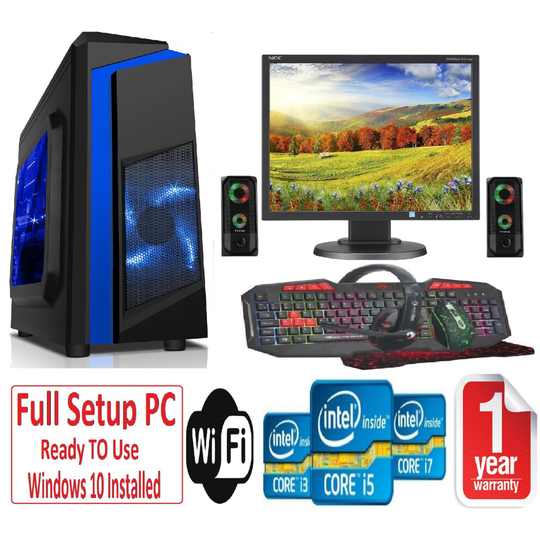 Fast Gaming PC Bundle+Speakers - i3 8GB RAM 1TB GT730 2GB F3 BLUE
