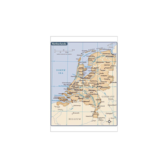 (A1 (84x59cm) Poster) Netherlands country map (Poster Print)