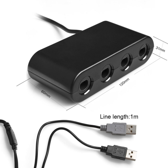 Kabalo GameCube GC / WaveBird to Wii U & PC USB Controller Adapter Converter, Black