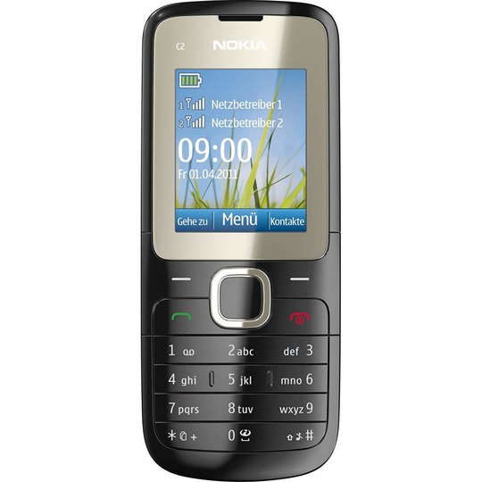 (Unlocked, Jet Black) Nokia C2-00 Dual Sim | 64MB | 16MB RAM