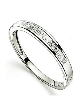 Love DIAMOND Platinum 25 Point Diamond Channel Set Eternity Ring, Size P, Women