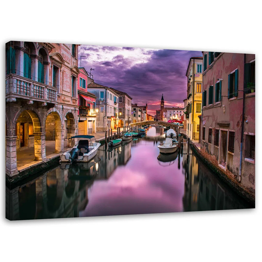 Canvas Print Venice Canal Purple
