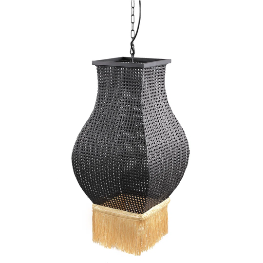 Chablis Black/Gold 1-Bulb 63" H Plug-in Outdoor Hanging Lantern