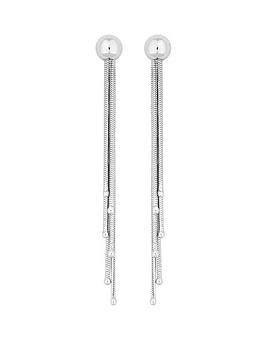 Simply Silver Sterling Silver Slinky Multi Strand Tassel Drop Earrings