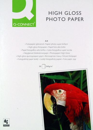 QCONNECT A4 HIGLS PHOTO PAPER 260G PK50