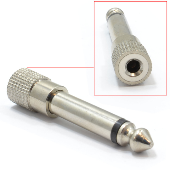 kenable Metal 3.5mm Stereo Socket to 6.35mm Mono Jack Plug Adapter