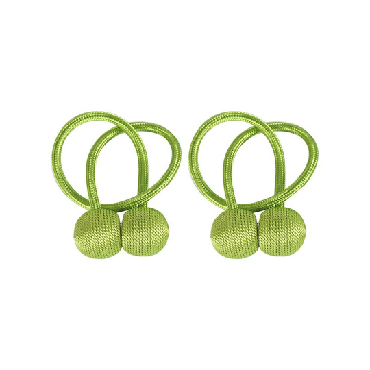 (Green) Magnetic Buckle Straps Clips Home Rope Tiebacks 2Pcs Tie Backs Curtain Holdbacks