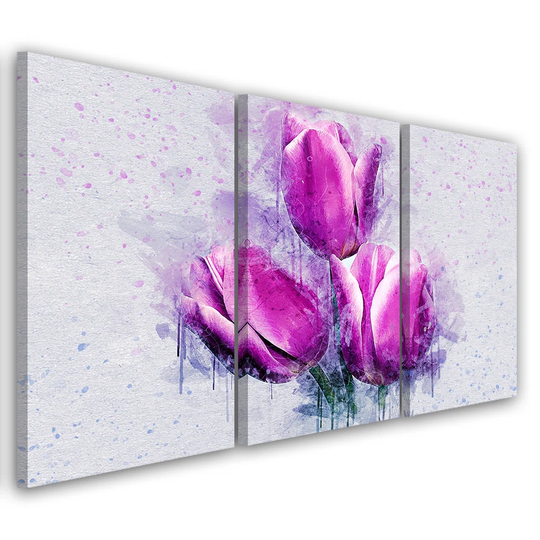 Canvas Print Tulips Flowers Pink