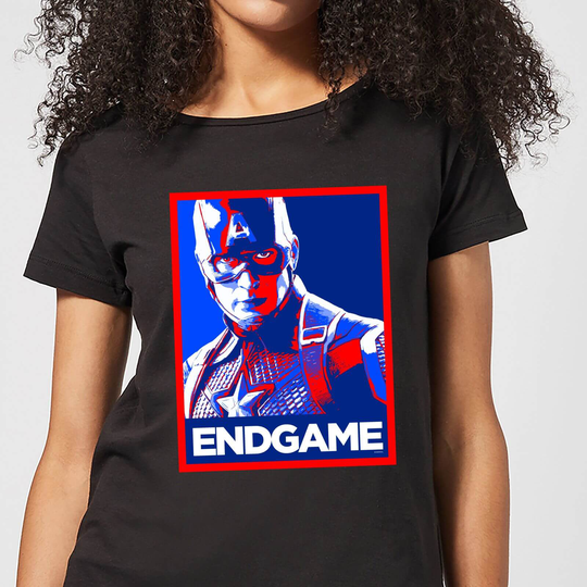 Avengers Endgame Captain America Poster Women's T-Shirt - Black - S - Black