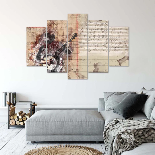 Canvas Print Abstract Guitar Music Vintage