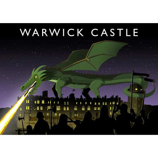 'Warwick Castle with Dragon' Graphic Art