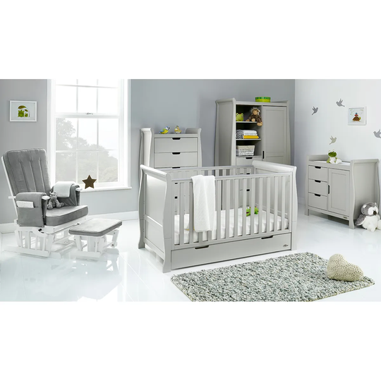 Obaby Stamford Classic Sleigh 5 Piece Room Set - Warm Grey