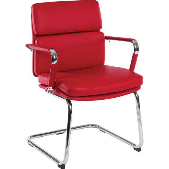 Teknik Deco Faux Leather Visitors Chair - Red